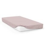Drap housse en coton 57 fils 70x140 cm bebe vieux rose par soleil docre
