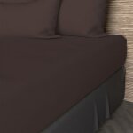 Drap housse en coton 57 fils 90x200 cm uni brun par soleil docre