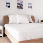 Drap housse en coton 90x190 cm jersey blanc par soleil docre