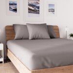 Drap housse en coton 90x190 cm jersey gris par soleil docre