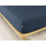 Drap housse flanelle chaude 160 x 200 cm bonnet 30 cm candice bleu Drap housse flanelle chaude 160 x 200 cm bonnet 30 cm candice bleu