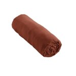 Drap housse gaze de coton 90 x 190 cm gaia coloris terracotta