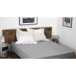 Drap housse - home linge passion - gris clair - 140x190 cm + 35 cm - 100% coton 57 fils