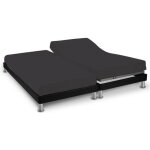 Drap housse gris souris pour lit articul jersey extensible 2x80x200 - anthracite - terre de nuit