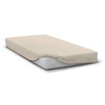 Drap housse - home linge passion - hp72113 - microfibre 82 g - 180 x 200 cm - bonnet 30 cm - beige ivoire ...
