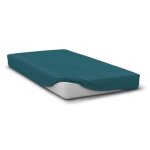 Drap housse - home linge passion - hp72117 - microfibre 82 g - 180 x 200 cm - bonnet 30 cm - bleu canard ...