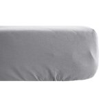 Drap housse - linnea - manoir - 160x200 cm - 100% percale de coton - bonnet 35 cm - gris perle