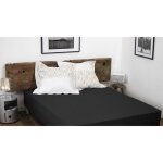 Drap housse noir 180x200 cm + 35 cm 100% coton 57 fils (label oeko - tex)