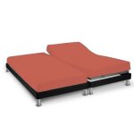 Drap housse orange terracotta pour lit articulé jersey extensible 2x80x200 - orange - terre de nuit Drap housse orange terracotta pour lit articulé jersey extensible 2x80x200 - orange - terre de nuit