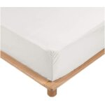 Draps housse - promo linge - lia - percale de coton 78fils - 200x160cm - blanc