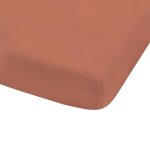 Drap housse en percale de coton bio - matt & rose - terracotta - taille : 140x200 cm