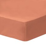 Drap housse en percale de coton bio - matt & rose - terracotta - taille : 160x200 cm Drap housse en percale de coton bio - matt & rose - terracotta - taille : 160x200 cm