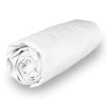 Drap housse en polycoton 160x200 cm percale blanc par soleil docre