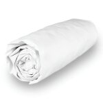 Drap housse en polycoton 90x200 cm percale blanc par soleil docre
