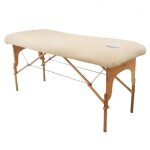 Drap housse de protection en éponge pour table de massage - beige - vivezen Drap housse de protection en éponge pour table de massage - beige - vivezen