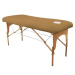 Drap housse de protection en éponge pour table de massage - marron clair - vivezen Drap housse de protection en éponge pour table de massage - marron clair - vivezen