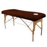 Drap housse de protection en éponge pour table de massage - marron foncé - vivezen Drap housse de protection en éponge pour table de massage - marron foncé - vivezen