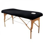 Drap housse de protection en éponge pour table de massage - noir - vivezen Drap housse de protection en éponge pour table de massage - noir - vivezen