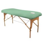 Drap housse de protection en éponge pour table de massage - vert pastel - vivezen Drap housse de protection en éponge pour table de massage - vert pastel - vivezen