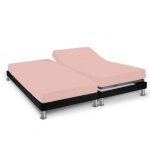 Drap housse rose thé pour lit articulé jersey extensible 2x80x200 - rose - terre de nuit Drap housse rose thé pour lit articulé jersey extensible 2x80x200 - rose - terre de nuit