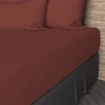 Drap housse en coton 57 fils 140x200 cm uni brique par soleil docre