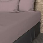 Drap housse en coton 57 fils 160x200 cm uni vieux rose par soleil docre