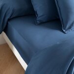 Drap housse coton lav� bonnet 30 cm - someo bleu marine 120x200 - someo