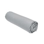 Drap housse today essential - 140 x 190 cm - 2 personnes - 100% coton uni - acier