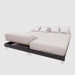 Drap housse tpr en coton 57 fils 2x80x200 cm uni lin par soleil docre