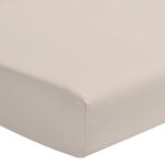 Drap housse 100% coton - home linge passion - beige cr�me - 160x200 cm - bonnet 25cm