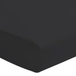 Drap housse uni 100% coton - bonnet 25cm - noir - 160x200 cm
