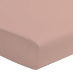 Drap housse uni 100% coton - bonnet 25cm - rose - 160x200 cm