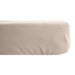 Drap housse uni 80x200 cm bonnet 35 cm percale de coton manoir beige lin