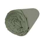Drap housse uni en lin - matt & rose - lin lav� - vert lichen - 140x190 / 200 cm - bonnet 30 cm