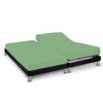 Drap housse vert jade pour lit articulé jersey extensible 2x80x200 - vert - terre de nuit Drap housse vert jade pour lit articulé jersey extensible 2x80x200 - vert - terre de nuit
