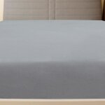 Drap - housse - yinn - jersey - gris - 90x200 cm - 100% coton
