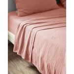 Drap plat 240 x 300 cm ? double gaze de coton luxe ? ga�a rose p�che