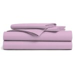 Drap plat - rose pale - 240x300cm - 100% coton - 57 fils / cm - lavable en machine