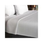 Drap plat en coton 57 fils 180x290 cm uni blanc par soleil docre