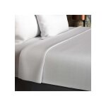 Drap plat en coton 57 fils 260x300 cm uni blanc par soleil docre