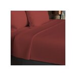 Drap plat en coton 57 fils 260x300 cm uni brique par soleil docre