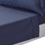 Drap plat - coton egyptien - 200 fils - bleu marine - 230 x 255 cm - uni