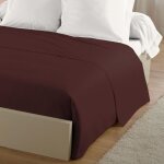 Drap plat - lovely home - 100% coton - 180 x 290 cm - marron
