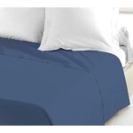 Drap plat - lovely home - 100% coton - 240 x 300 cm - bleu