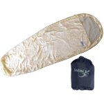 Drap de soie sac couchage randonn�e - freetime - sarcophage - beige - sahara - soie synth�tique - 190 ...
