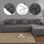 Housse de canap de protection 3 + 2 places en l dangle en polyester - dan&dre - gris