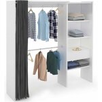 Dressing extensible blanc et gris - idmarket - marty - double penderie - �tag�res - tiroir