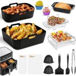 Accessoires friteuse - moulinex - ez9018 - ensemble de 17 pcs - plaques en silicone - grilles de cuisson ...