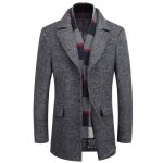 Duffle coat homme de marque long duffle coat en laine mlange duffle coat homme paississant revers ...
