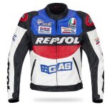 Duhan moto gp moto repsol racing cuir blouson bleu haute qualit